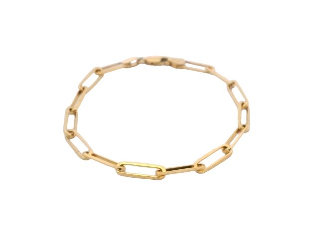 BRAZALETE ORO AMARILLO TEJIDO PAPER CLIP 14K