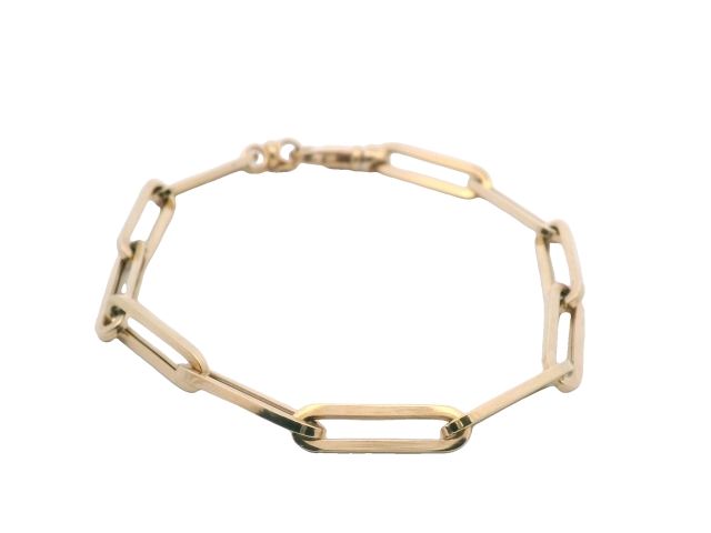 BRAZALETE ORO AMARILLO PAPER CLIP 14K