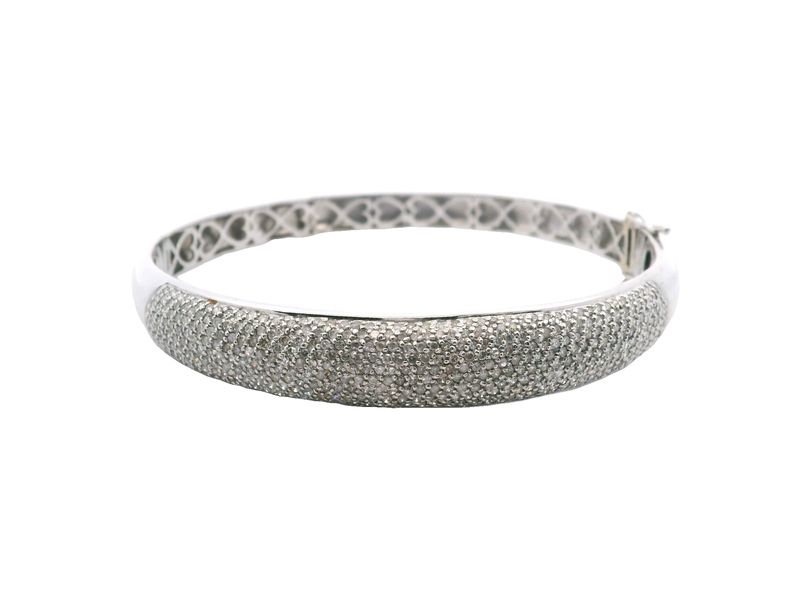 PULSERA ORO BLANCO DIAMANTES PAVET 14K D2.43 14K