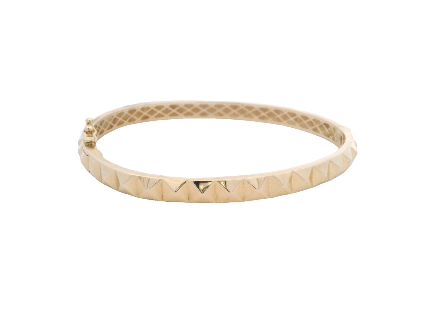 PULSA  ORO AMARILLO DISEÑO CUADRITOS LISA 14K