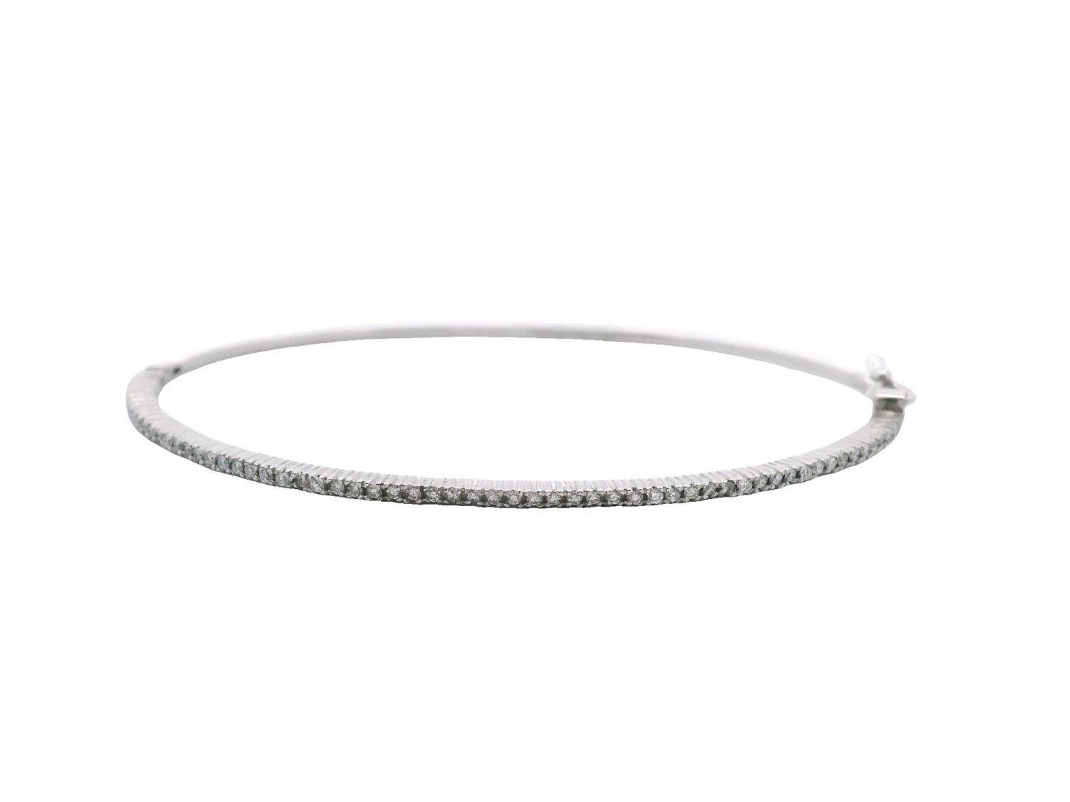 PULSA ORO BLANCO DIAMANTES PAVET FINA 14K D.36