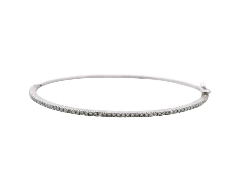 PULSA ORO BLANCO DIAMANTES PAVET FINA 14K D.36