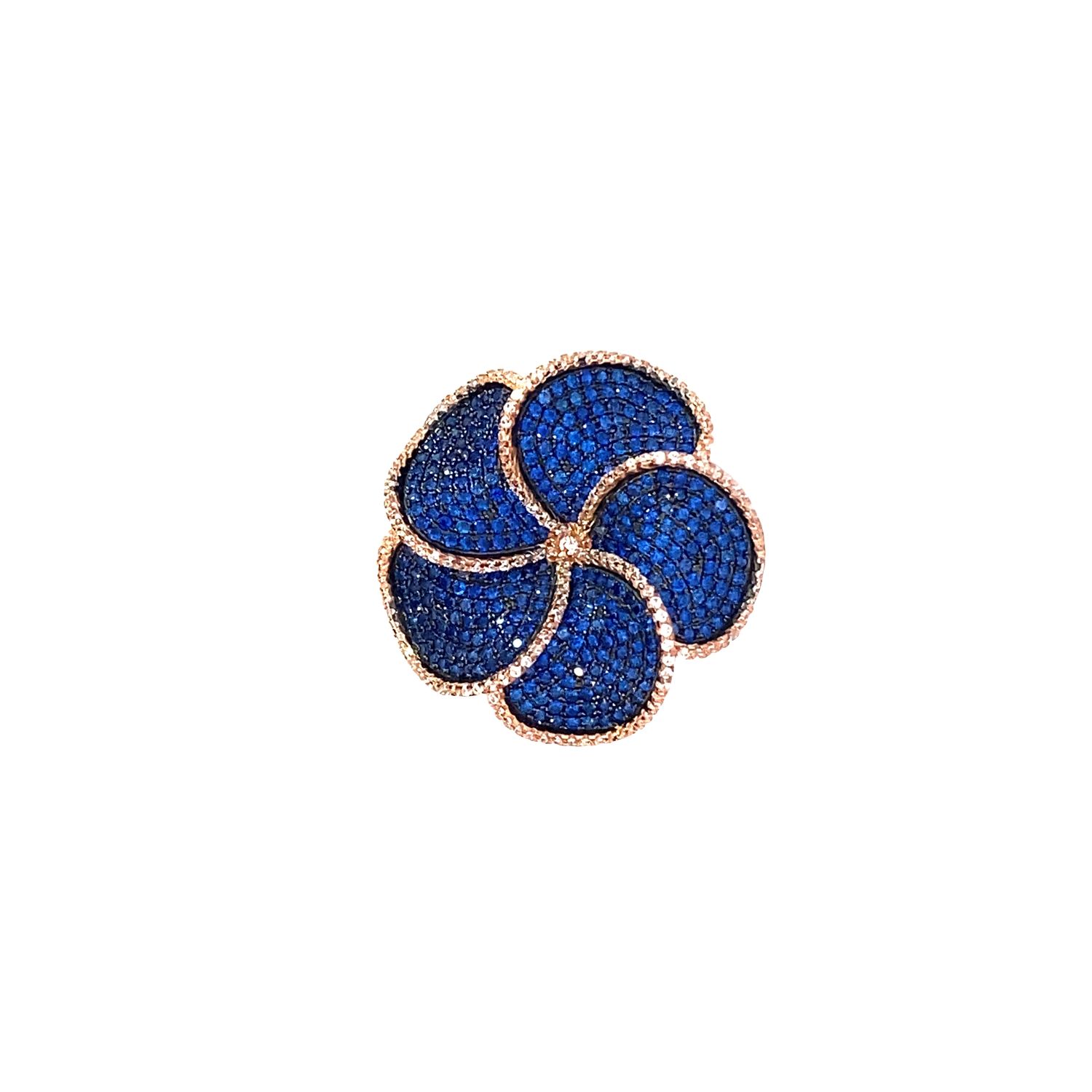 BROCHE PLATA FLOR PIEDRAS AZUL/VERDE