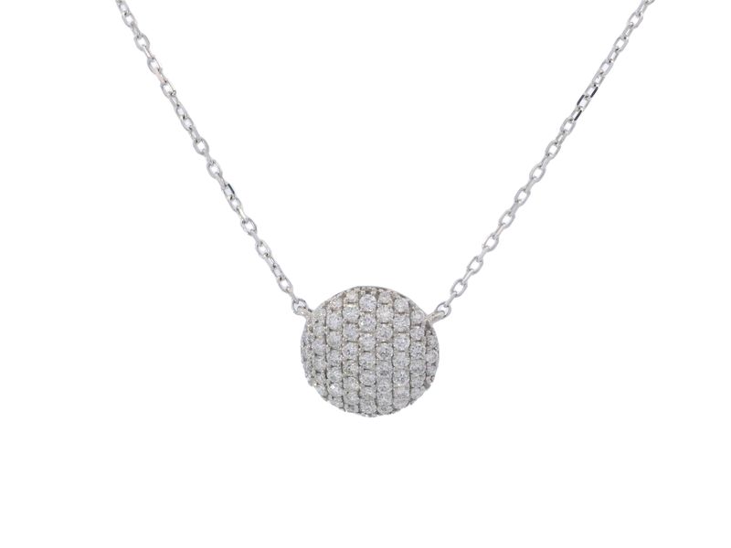 CADENAS  ORO BLANCO  CIRCULO DIAMANTES 14K 0.44CT