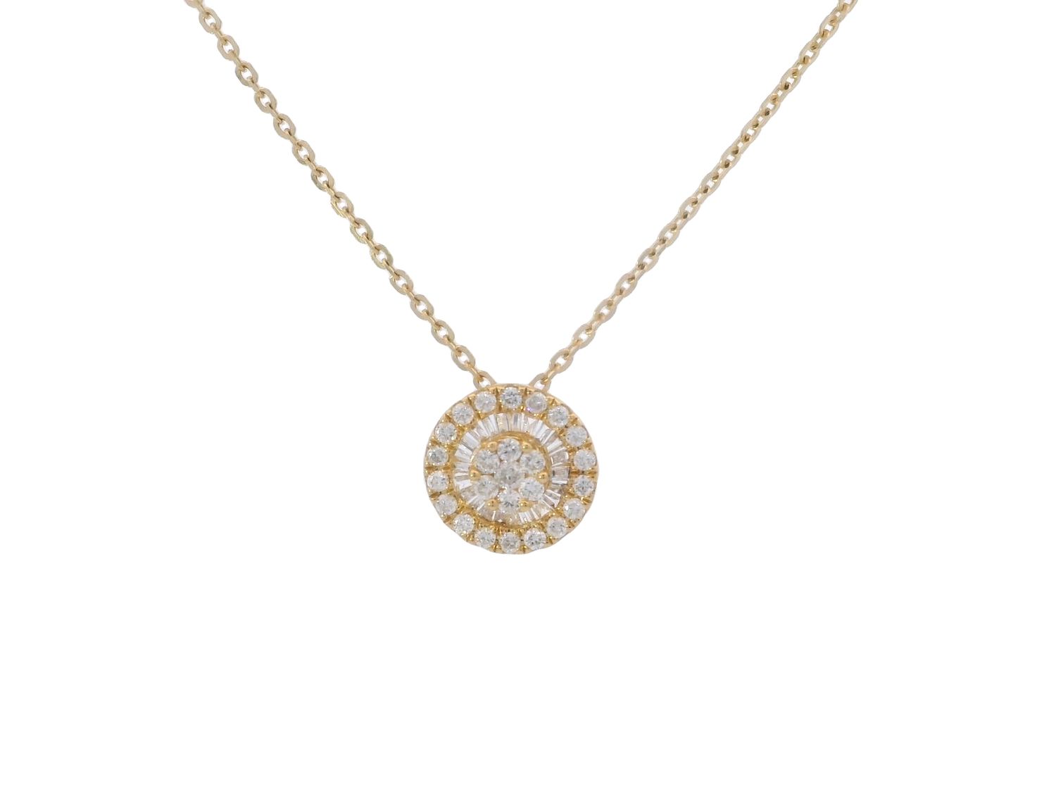 CADENA DIJE ORO AMARILLO DIAMANTES PAVET BAGUET 18K