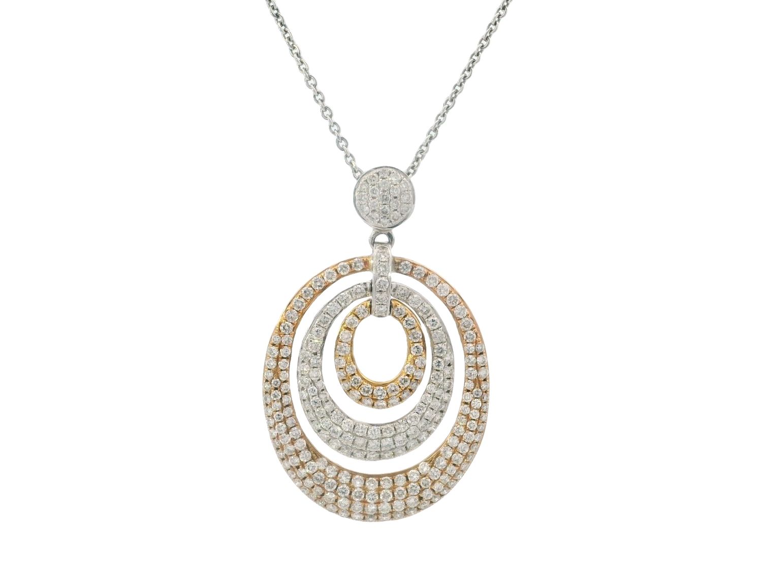 CADENA CON DIJE ORO COMBINADO  DIAMANTES  2.97CT