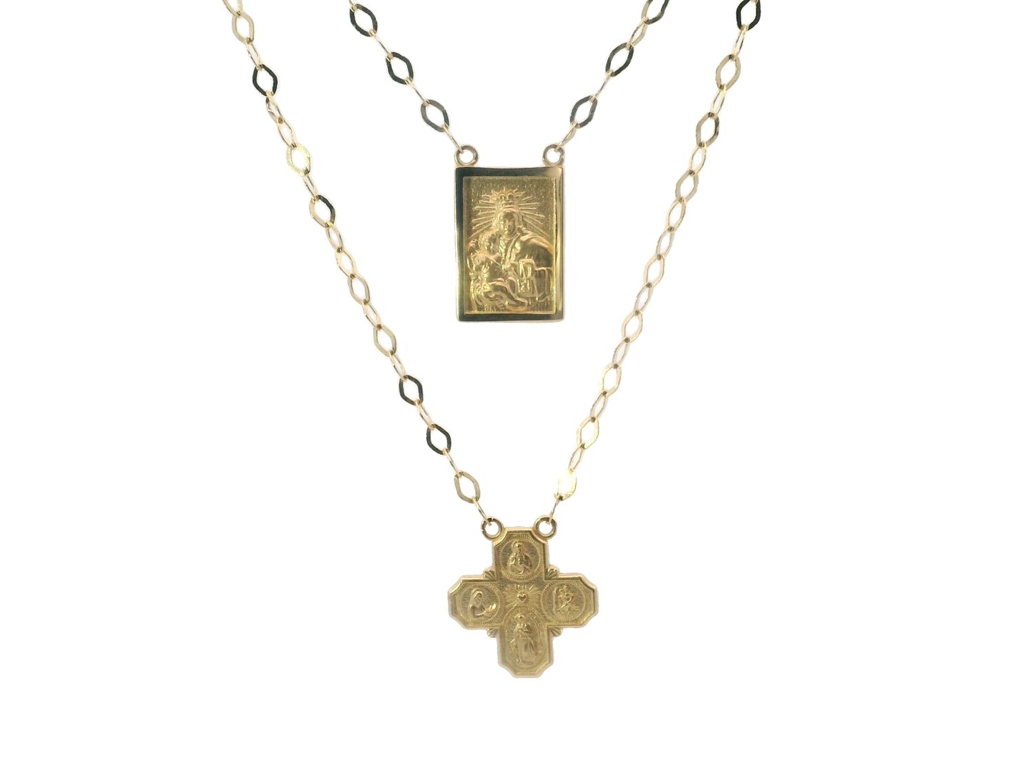 CADENA ORO AMARILLO ESCAPULARIO LARGO 14K