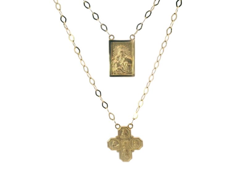 CADENA ORO AMARILLO ESCAPULARIO LARGO 14K