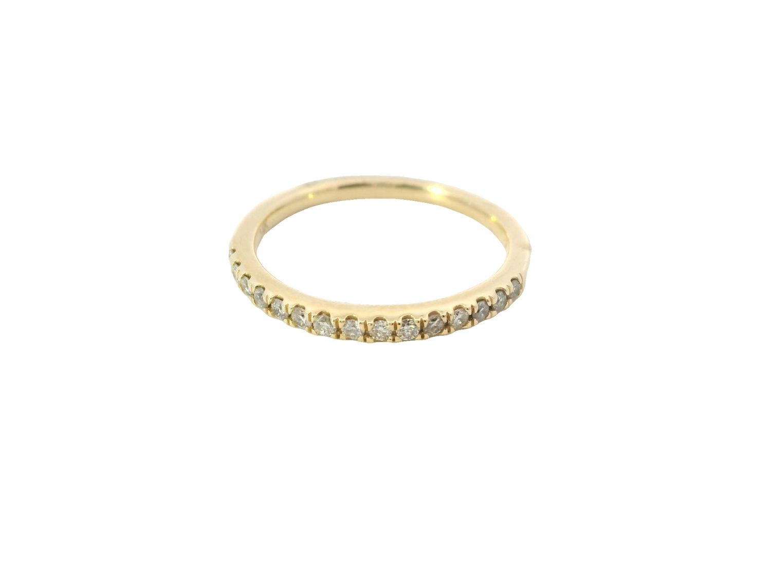 ANILLO ORO AMARILLO BANDA DIAMANTES 14K 0.21CT