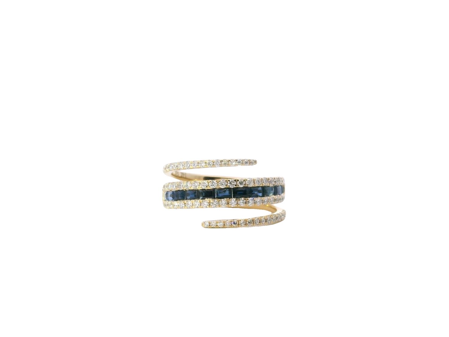 ANILLO ORO AMARILLO ZAFIRO DIAMANTES 14K D.60 S.72