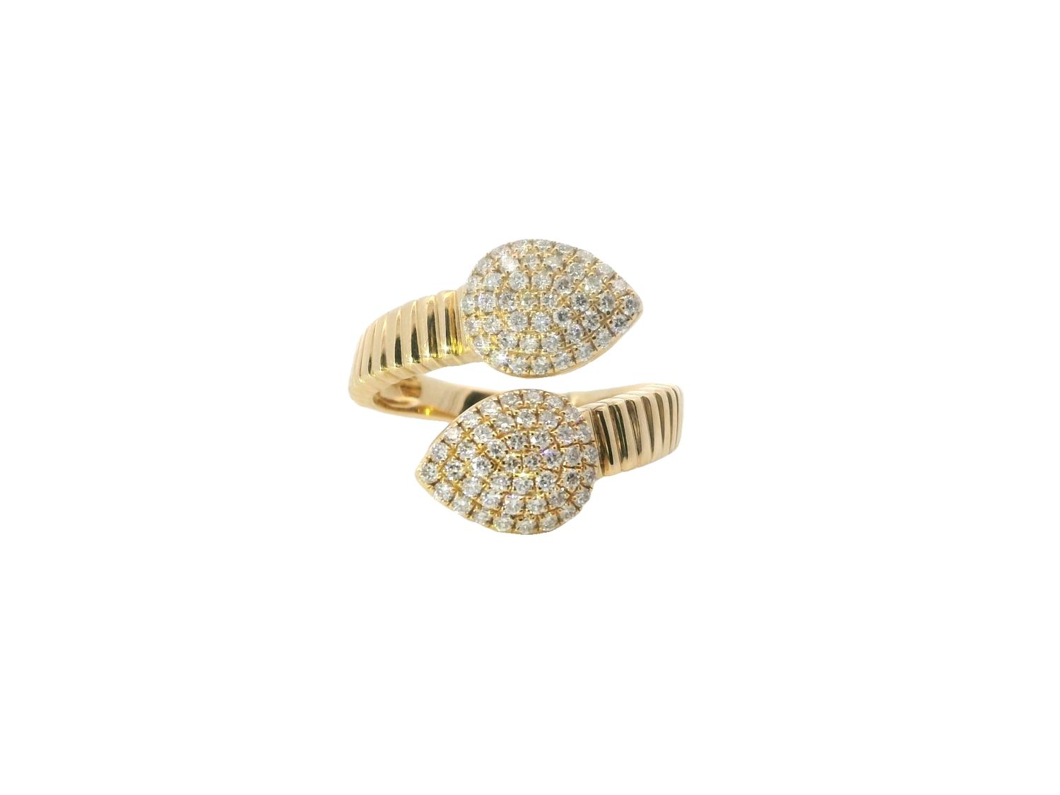 ANILLO ORO AMARILLO  DIAMANTES PAVET GRUESO SERPIENTE 14K D.75