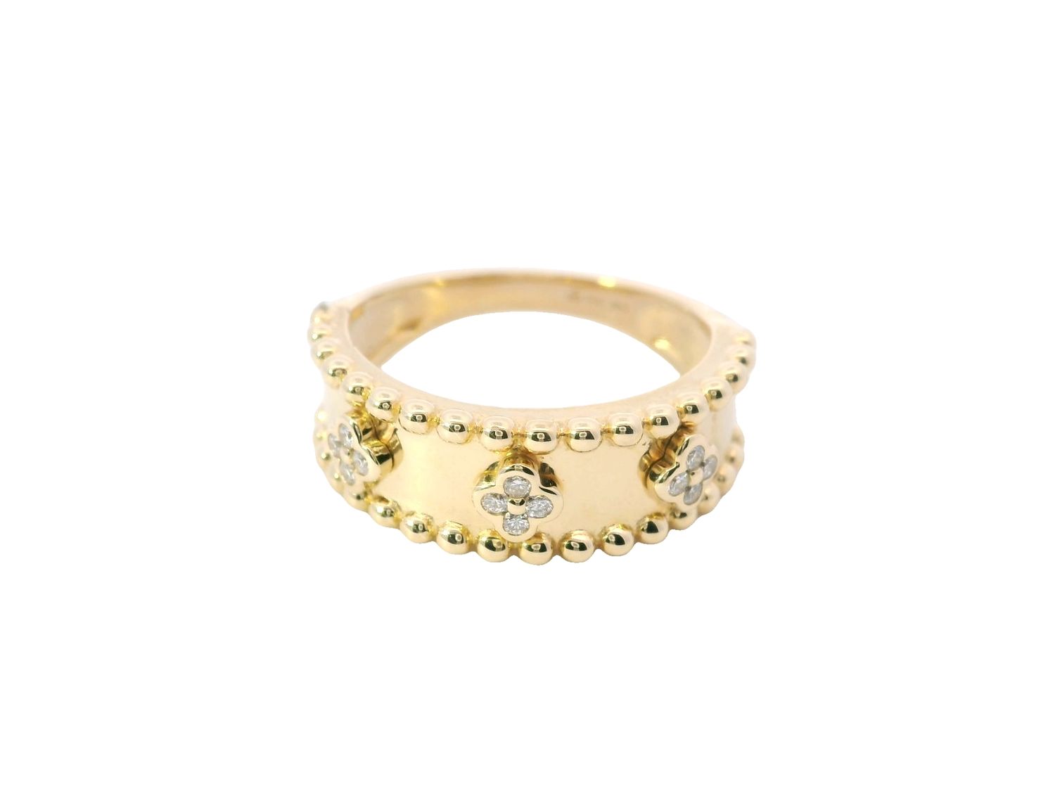 ANILLO ORO AMARILLO  DIAMANTES PAVET FLOR 14K D.11