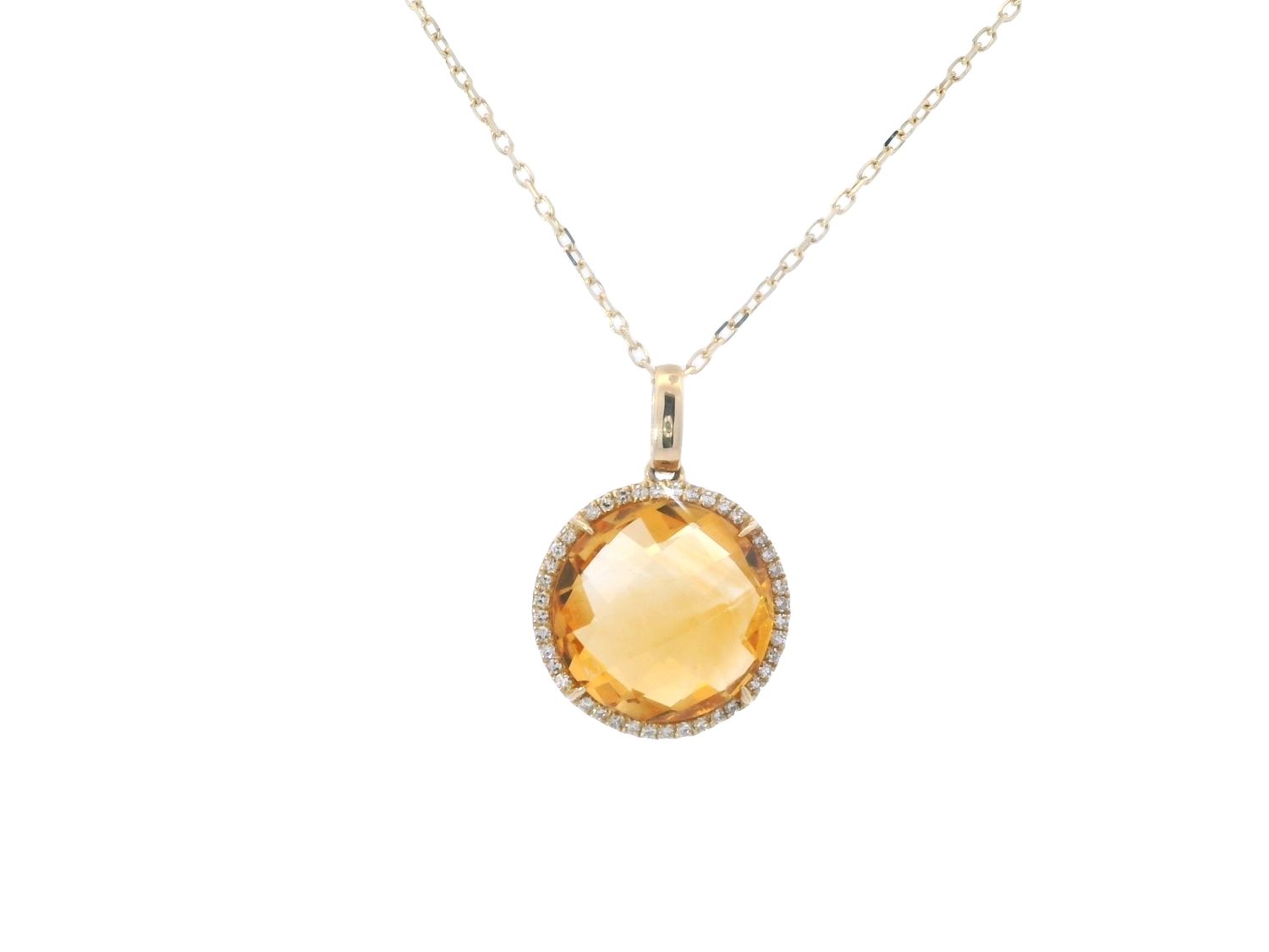CADENA DIJE A TOPACIO AMARILLO DTES 14K  CT 5.00 D 0.11