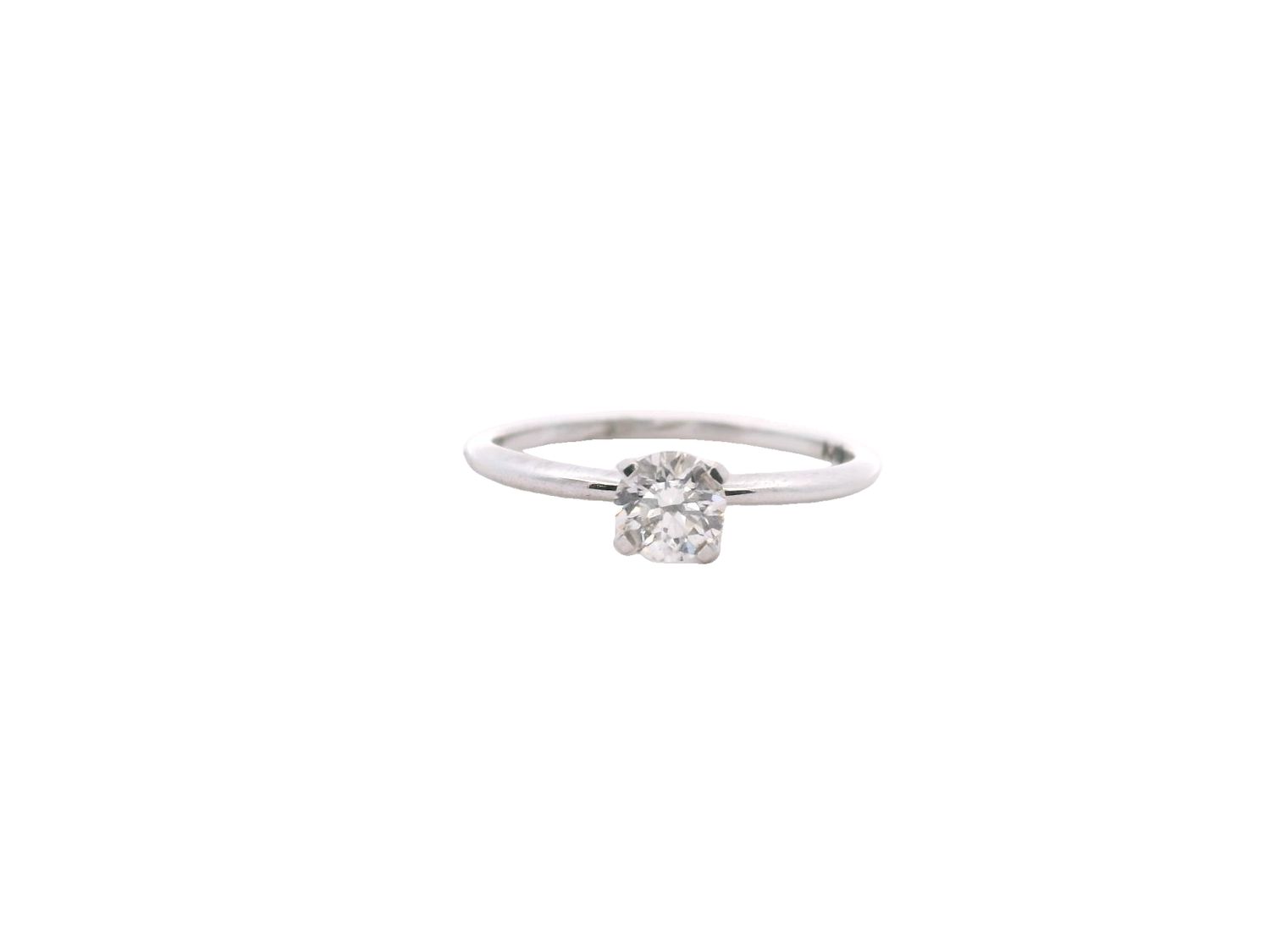ANILLO DE COMPROMISO  ORO BLANCO  Y DIAMANTE 0.38CT  14K
