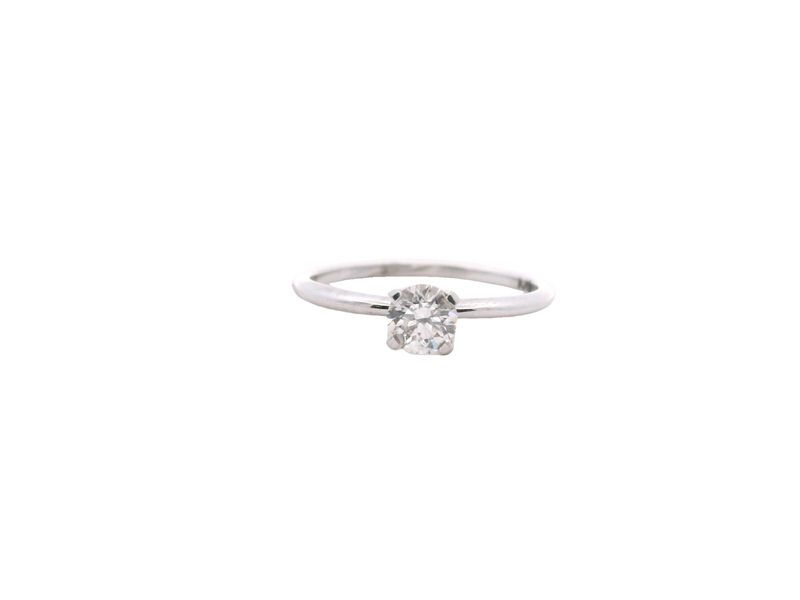 ANILLO DE COMPROMISO  ORO BLANCO  Y DIAMANTE 0.38CT  14K