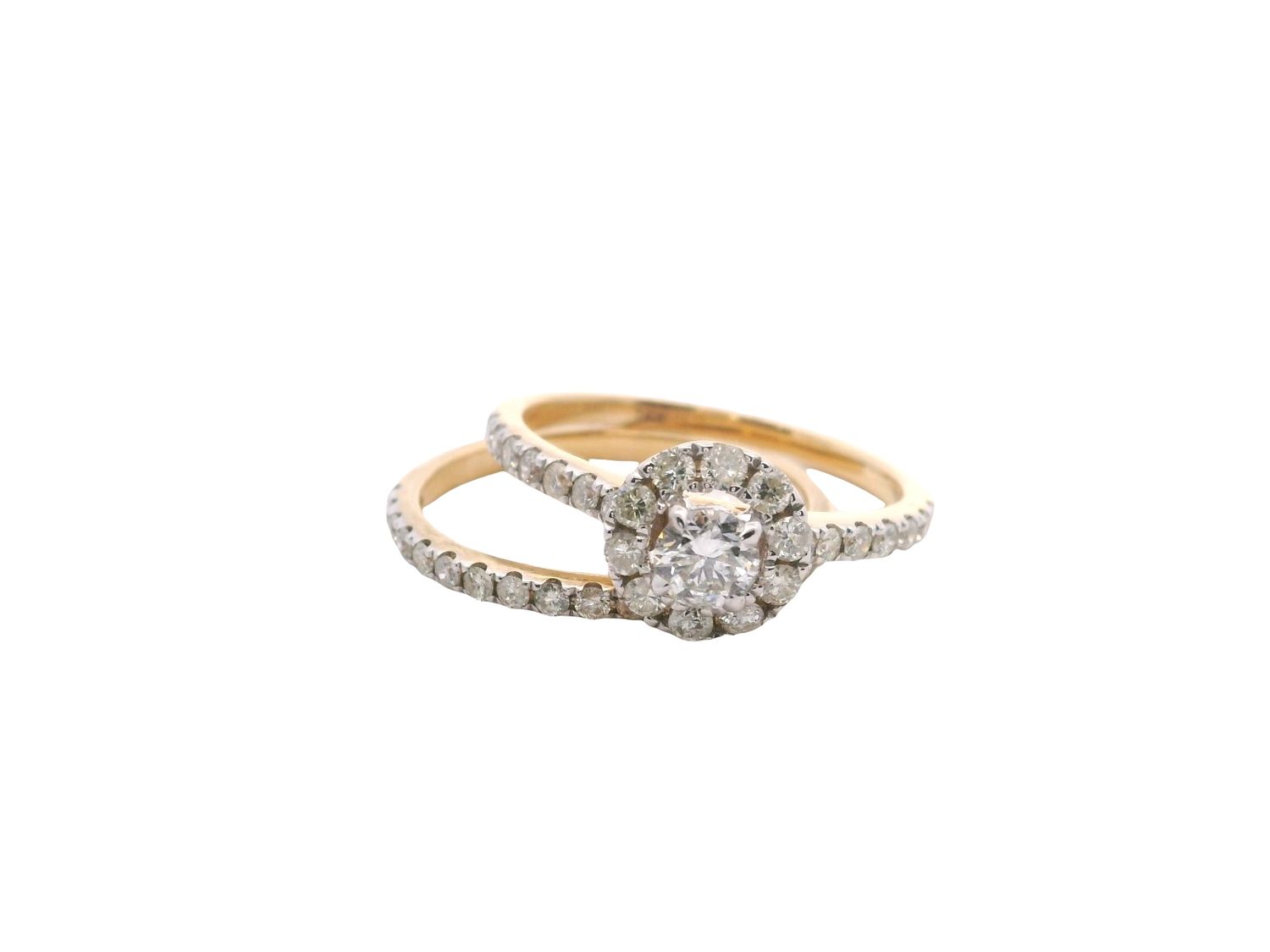 SET DE ANILLOS ORO AMARILLO 14K D1.00