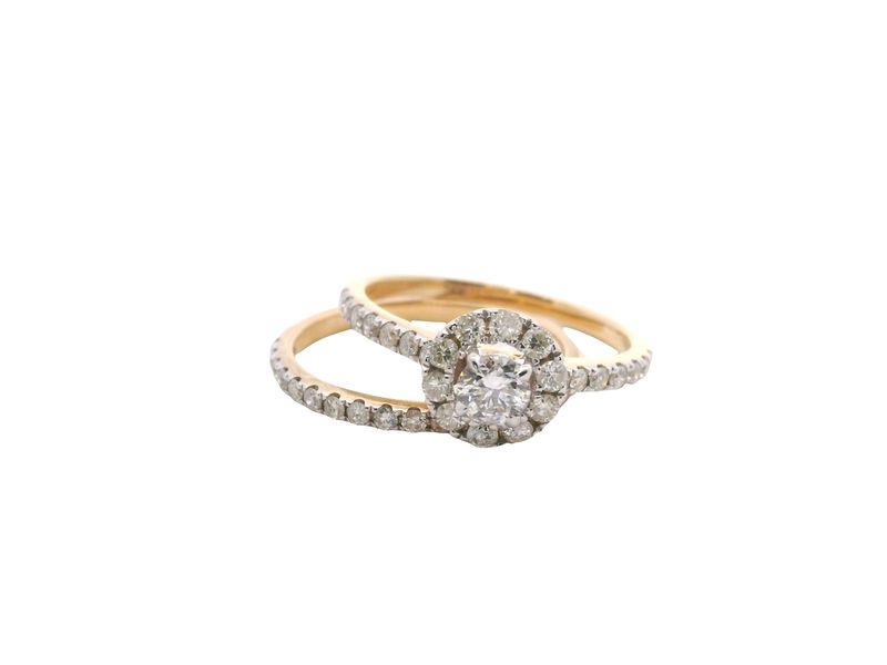 SET DE ANILLOS ORO AMARILLO 14K D1.00