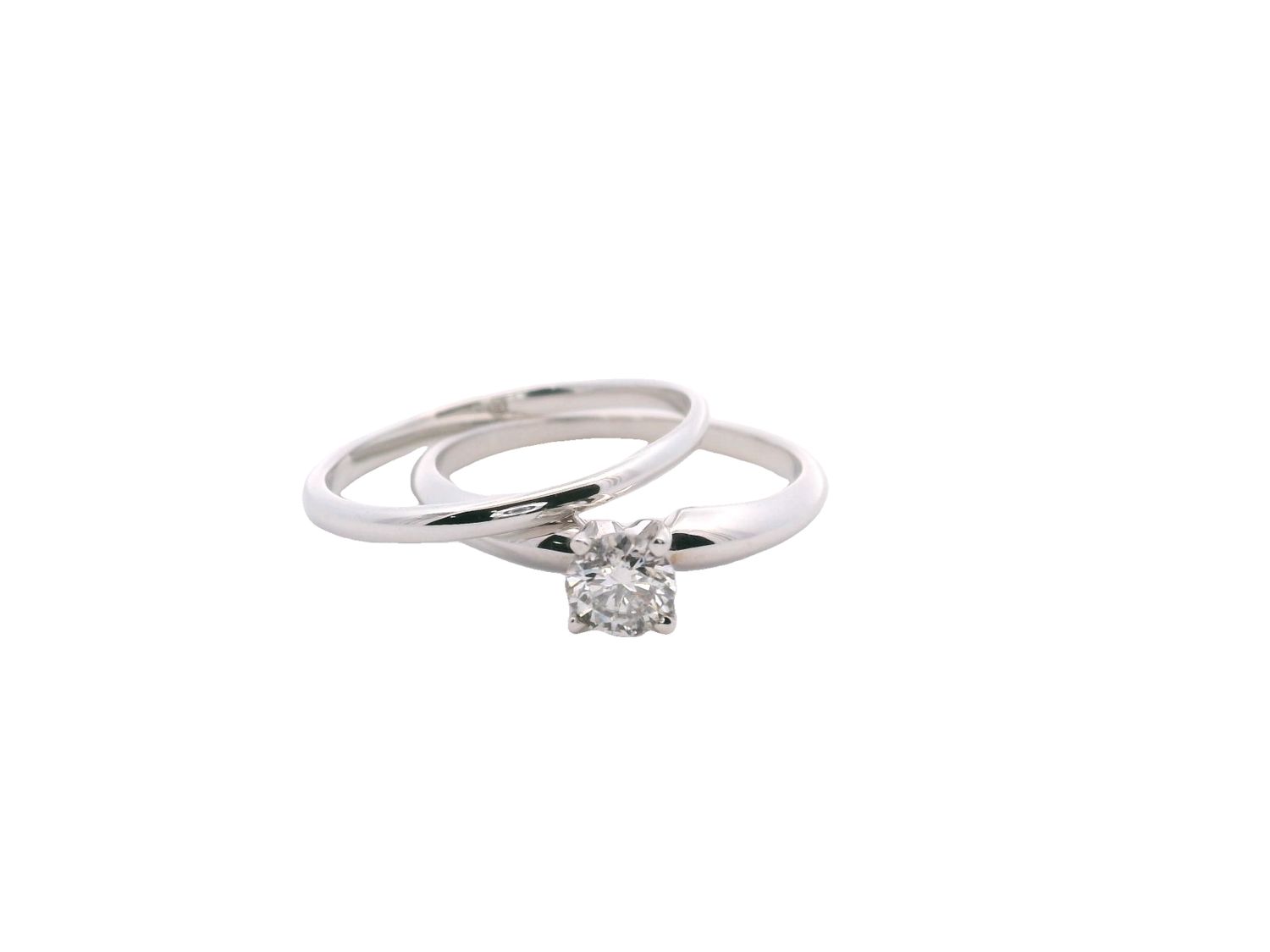 ANILLO  ORO BLANCO SET ARO MATRI COMPROMISO DIAMANTES 18K D.39