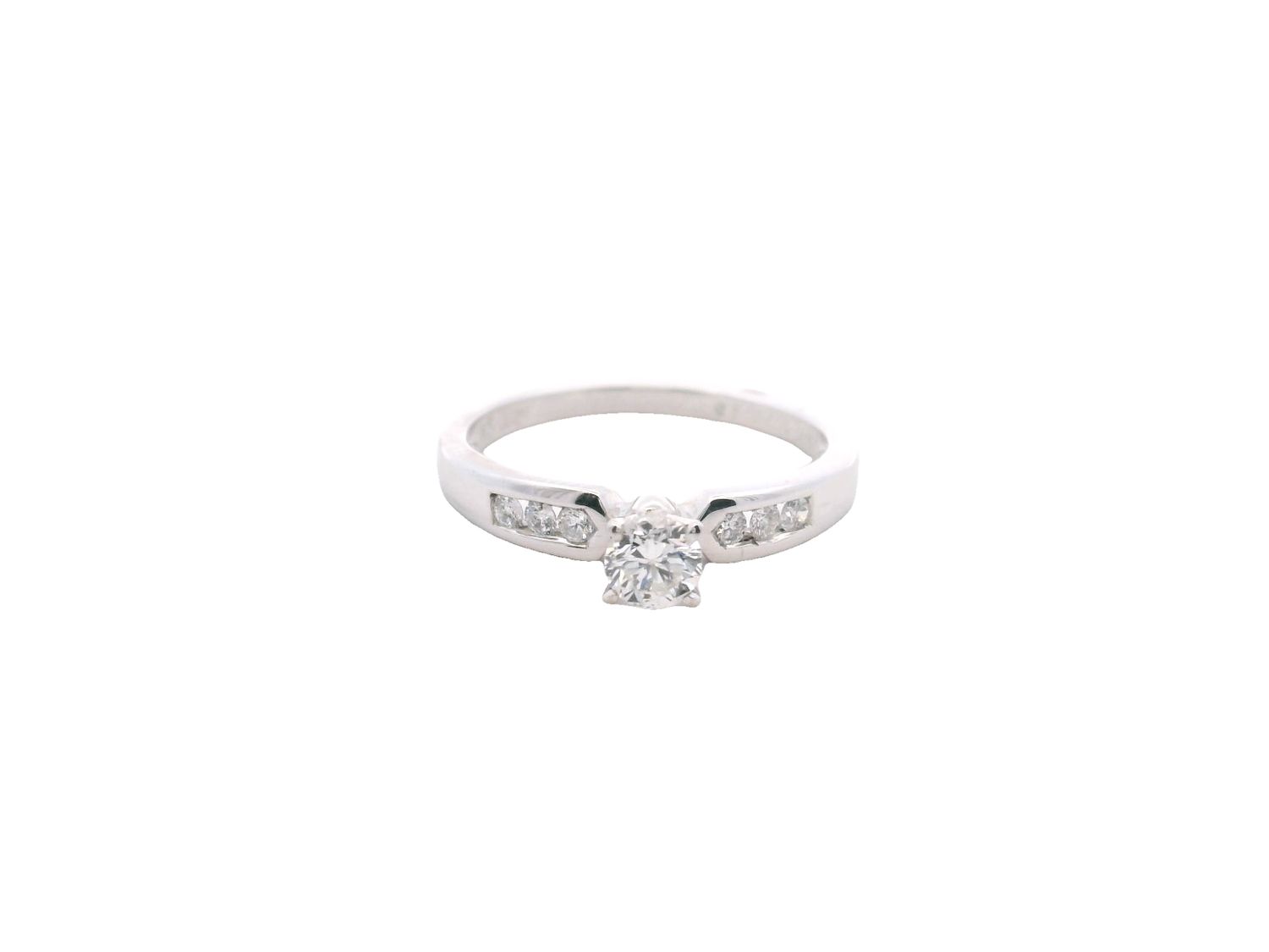 ANILLO ORO BLANCO DIAMANTES PAVET COMPROMISO D 0.25 D 0.17 14K