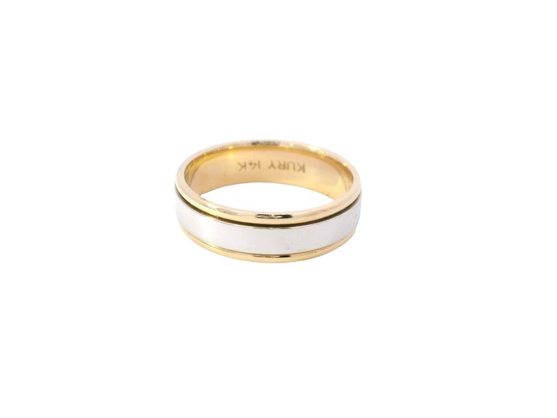 ANILLO ORO  COMBINADO ARO DE BODA 14K