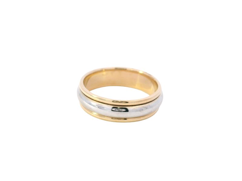 ANILLO ORO  COMBINADO ARO DE BODA 14K
