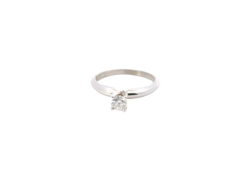 ANILLO ORO BLANCO DE COMPROMISO DIAMANTE 14K