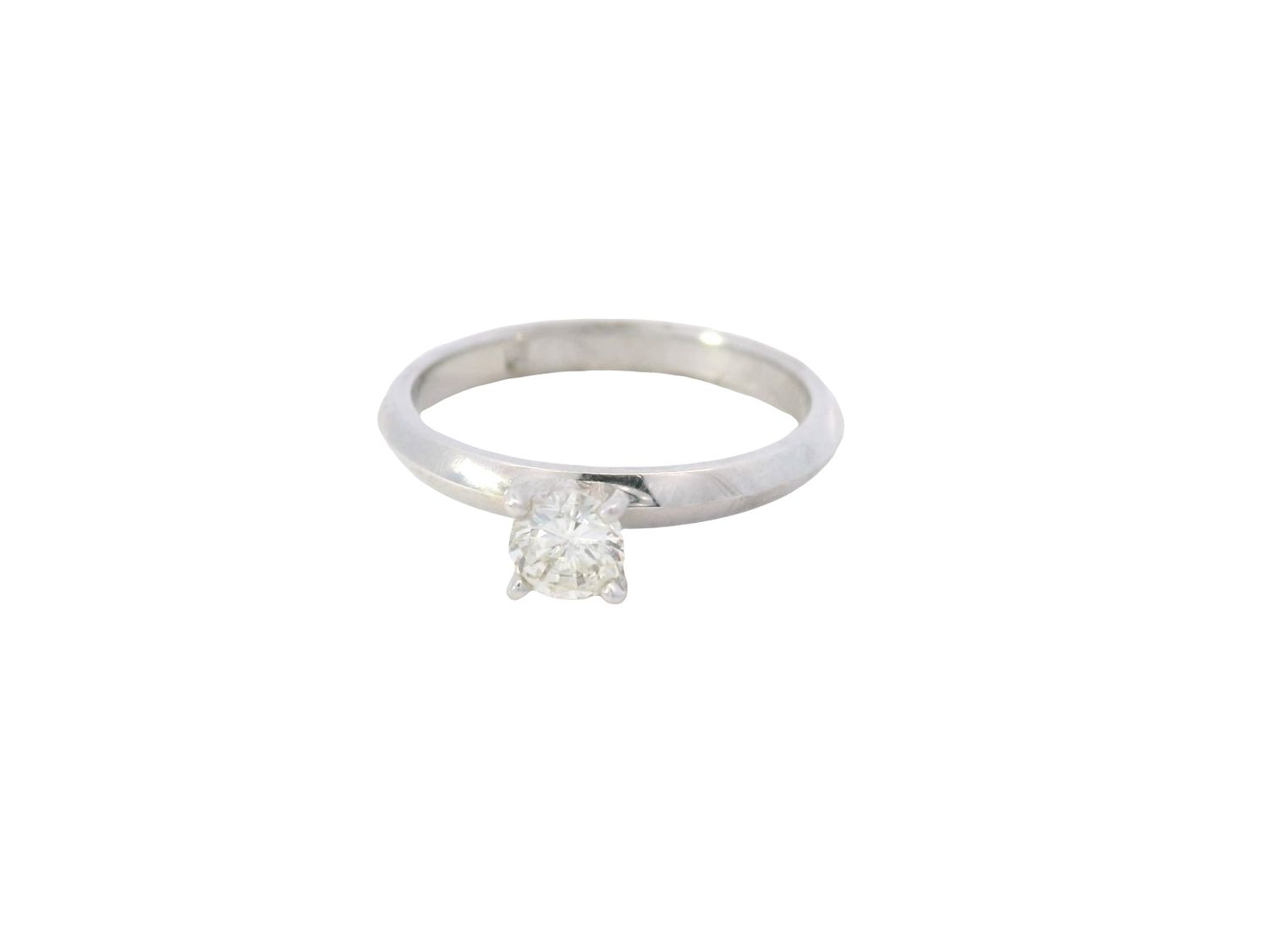 ANILLO  ORO BLANCO  COMPROMISO DIAMANTES D.35 14K