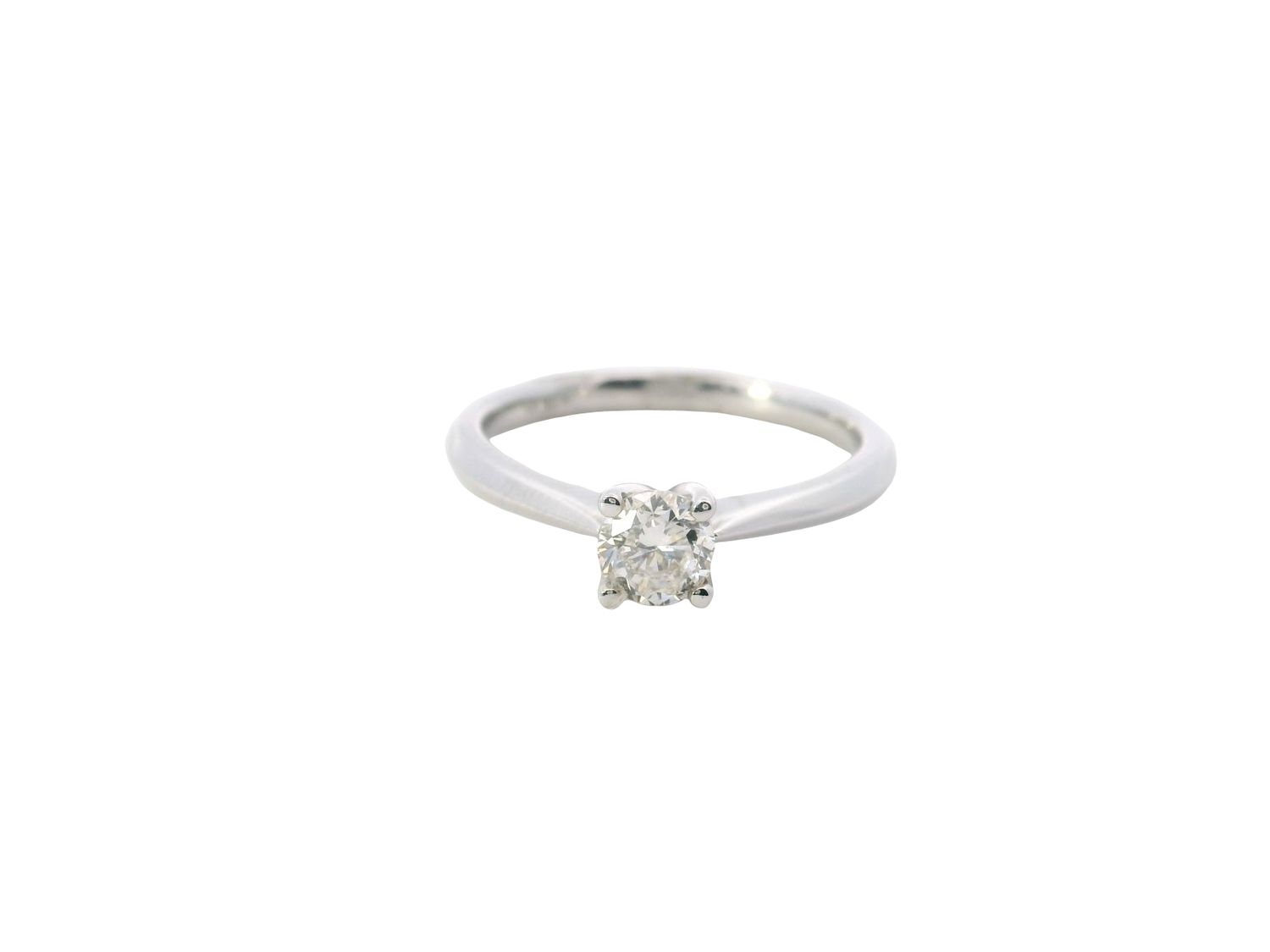 ANILLO ORO BLANCO COMPORMISO SOLITARIO DIAMANTE 14K   0.40CT