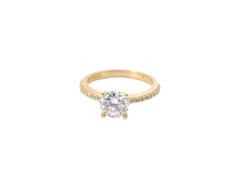 ANILLO ORO AMARILLO CIRCONIA  PAVET 14K