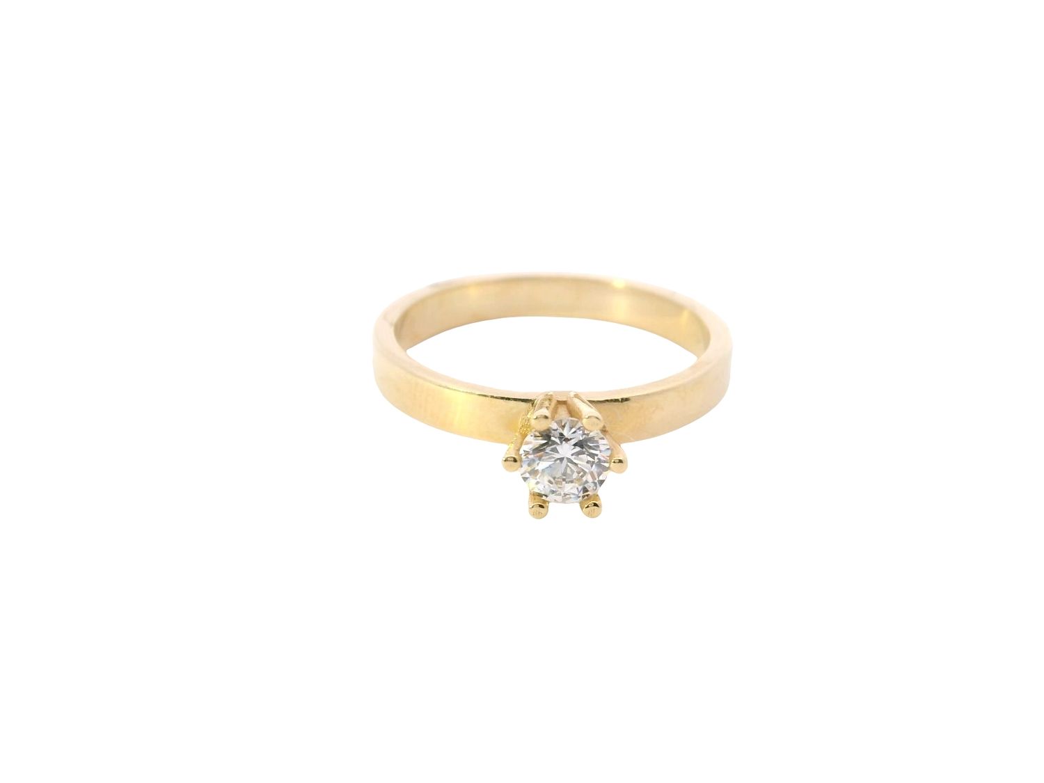 ANILLO ORO AMARILLO  COMPROMISO DE CIRCONIA 14K