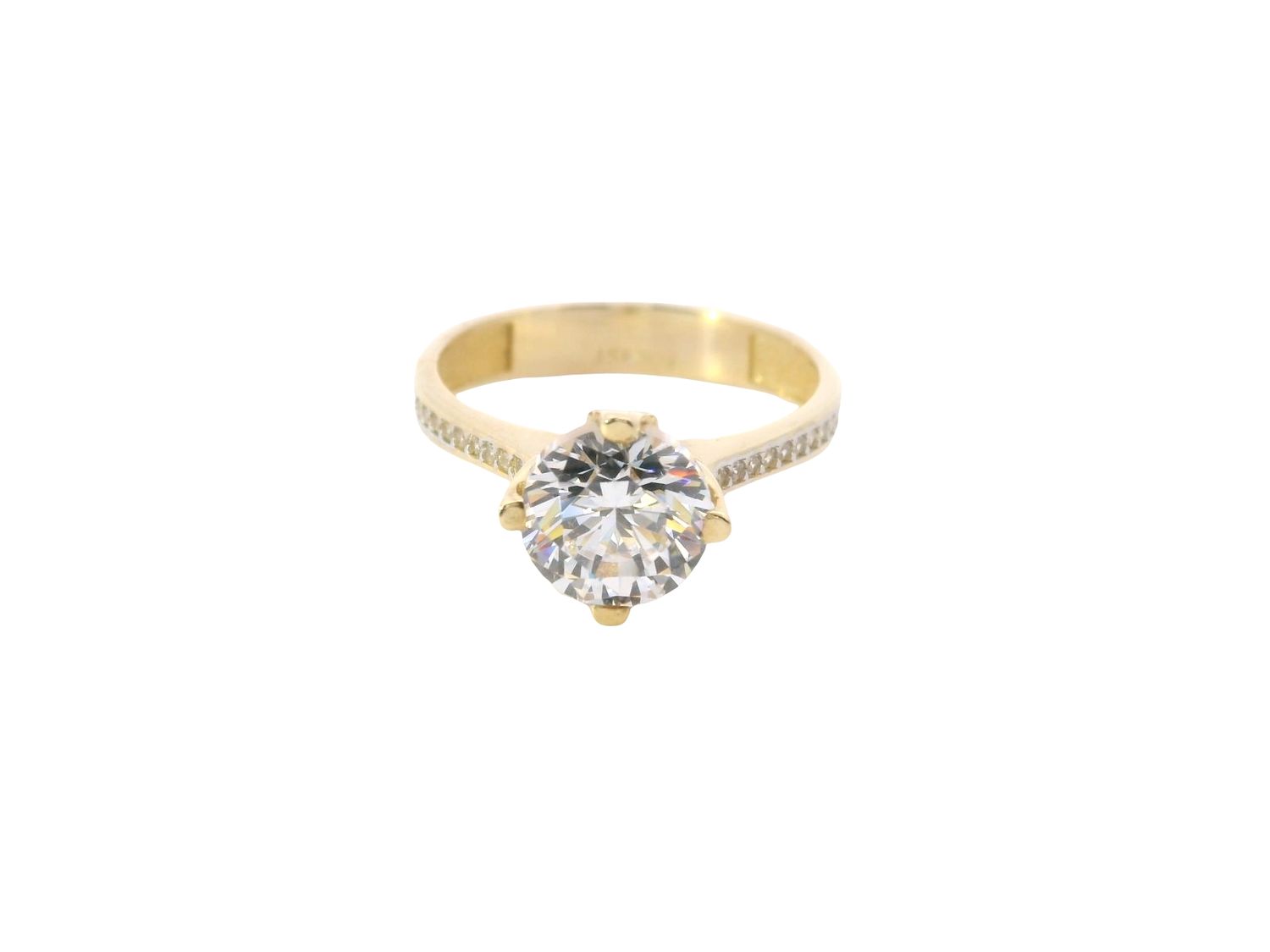 ANILLO ORO AMARILLO COMPROMISO CIRCONIA 14K