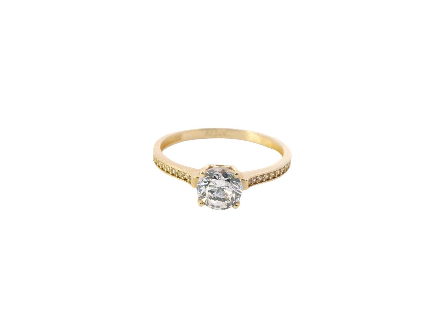 ANILLO ORO AMARILLO COMPROMISO ZIRCONIA 14K