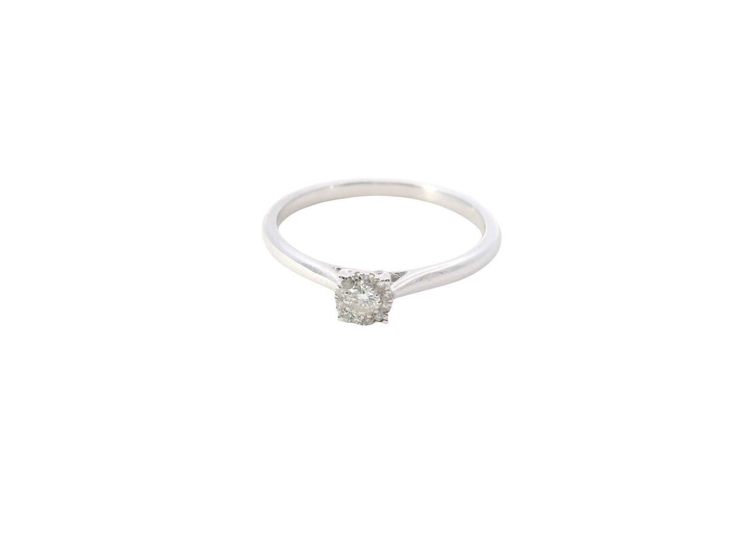 ANILLO ORO BLANCO  DIAMANTES PAVET COMPROMISO  D.10