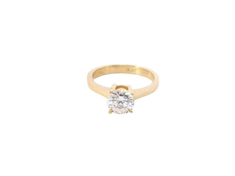 ANILLO ORO AMARILLO CIRCONIAS  COMPROMISO PAVET 14K