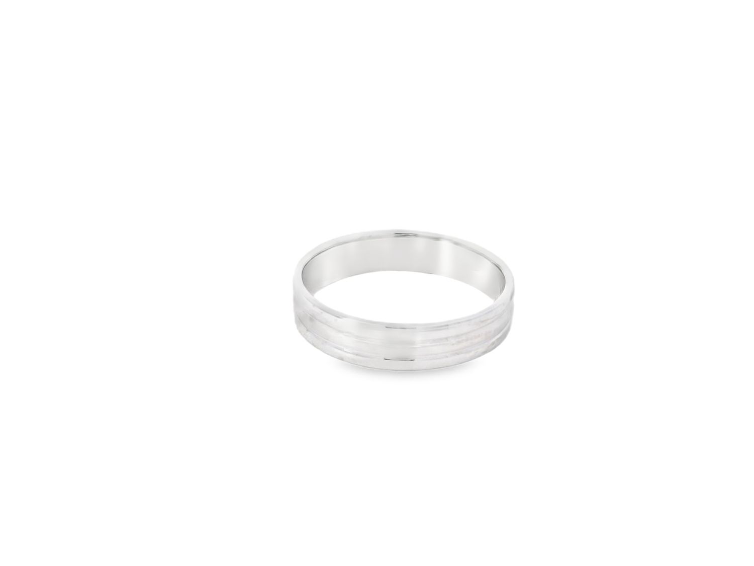 ANILLO ORO  BLANCO  ARO DE BODA DISEÑO 14K