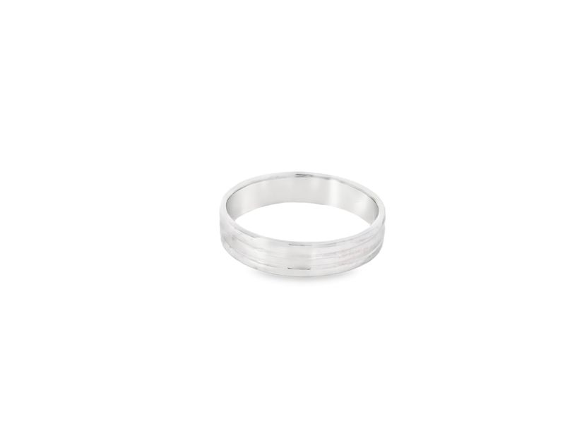 ANILLO ORO  BLANCO  ARO DE BODA DISEÑO 14K