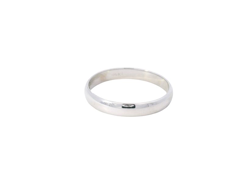 ANILLO  ORO BLANCO ARO MATRIMONIO LISO  14K