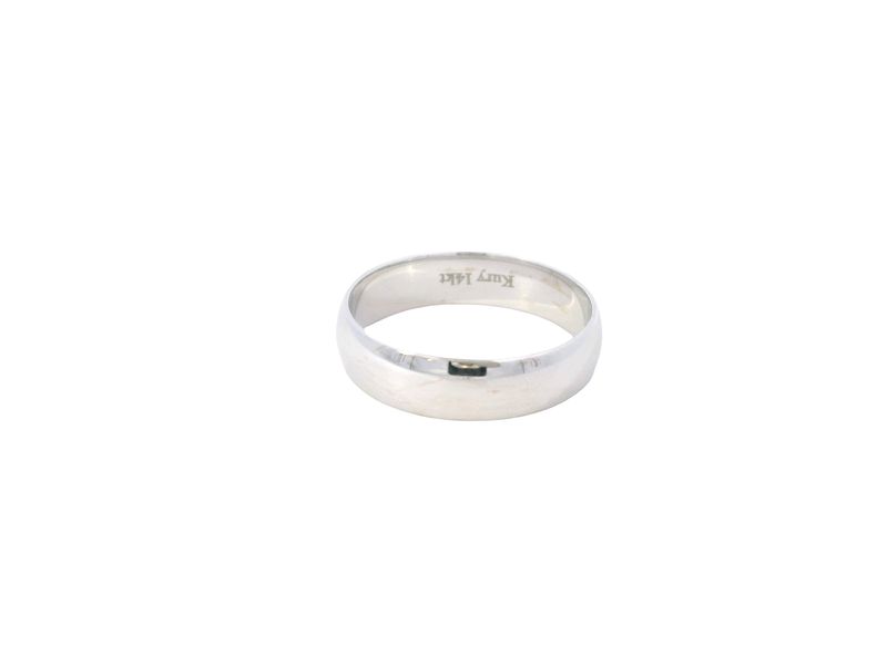 ANILLO ORO BLANCO  ARO MATRIMONIO LISO  14K