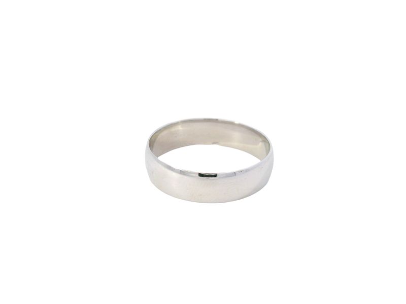 ANILLO ORO BLANCO LISO MATRIMONIO  14K