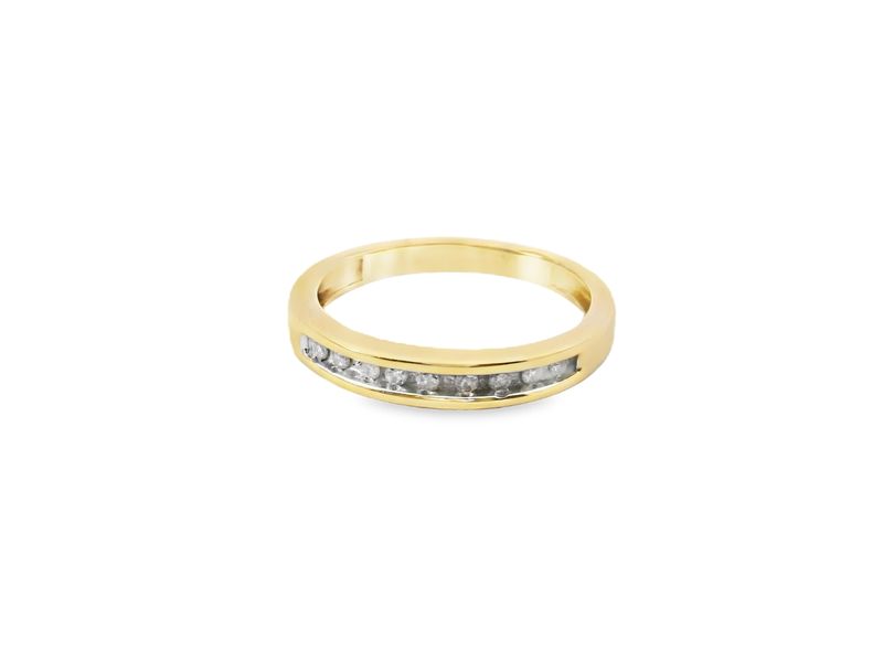 ANILLO ORO AMARILLO ARO DIAMANTE PAVETS 14K