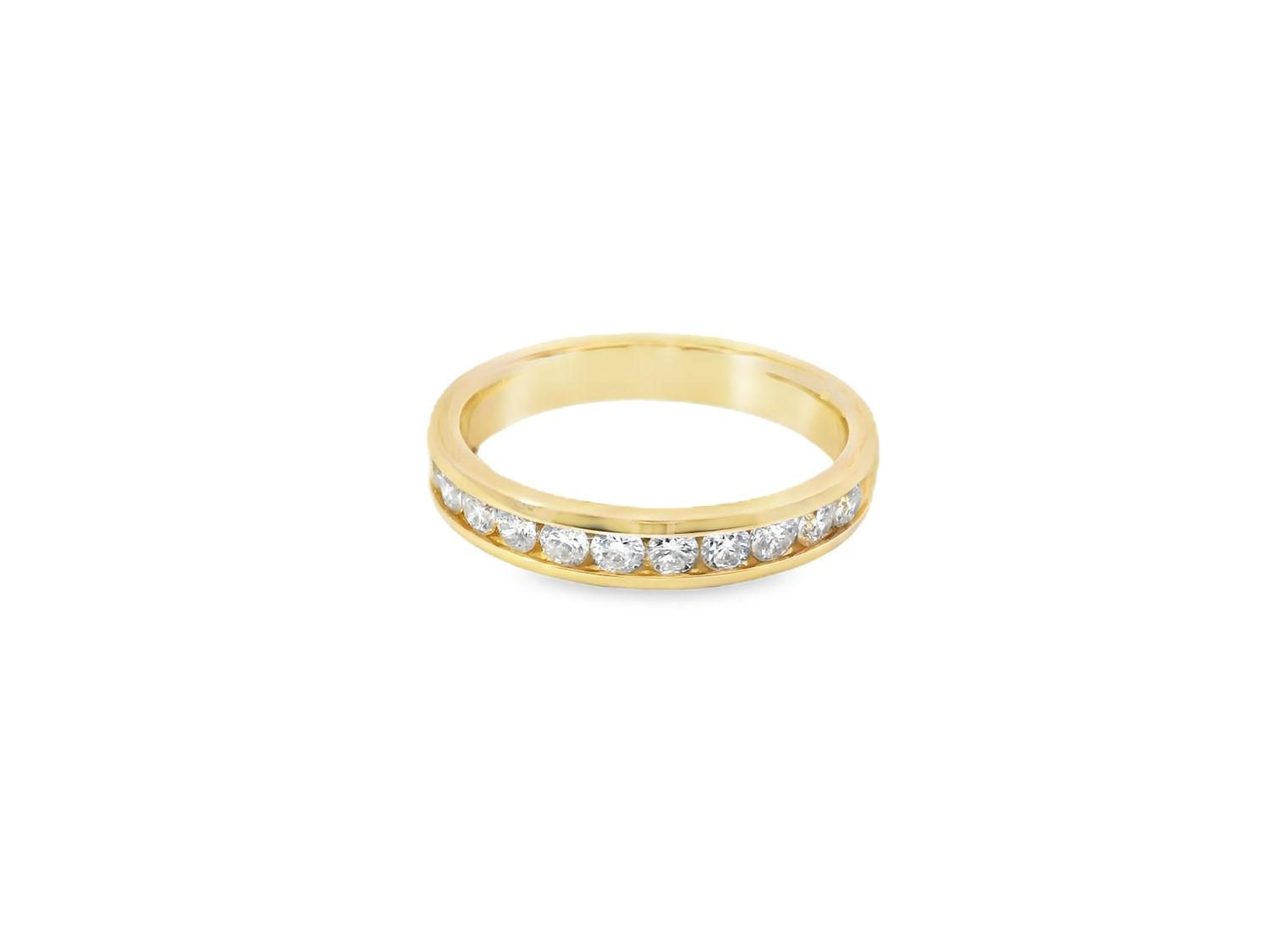 ANILLO  ORO AMARILLO  ARO DIAMANTES PAVETS 14K