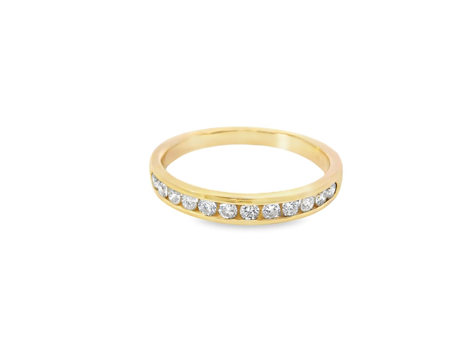 ANILLO  ORO AMARILLO  ARO DIAMANTES PAVETS 14K