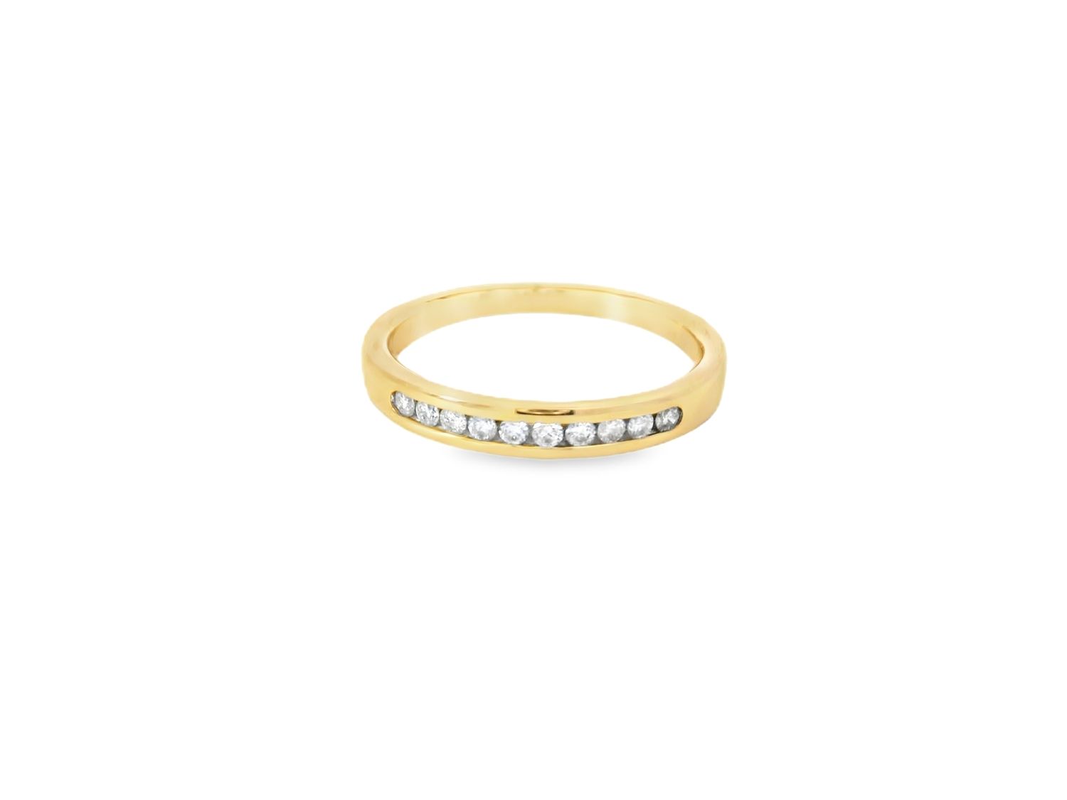 ANILLO ORO AMARILLO ARO DIAMANTES PAVETS 14K