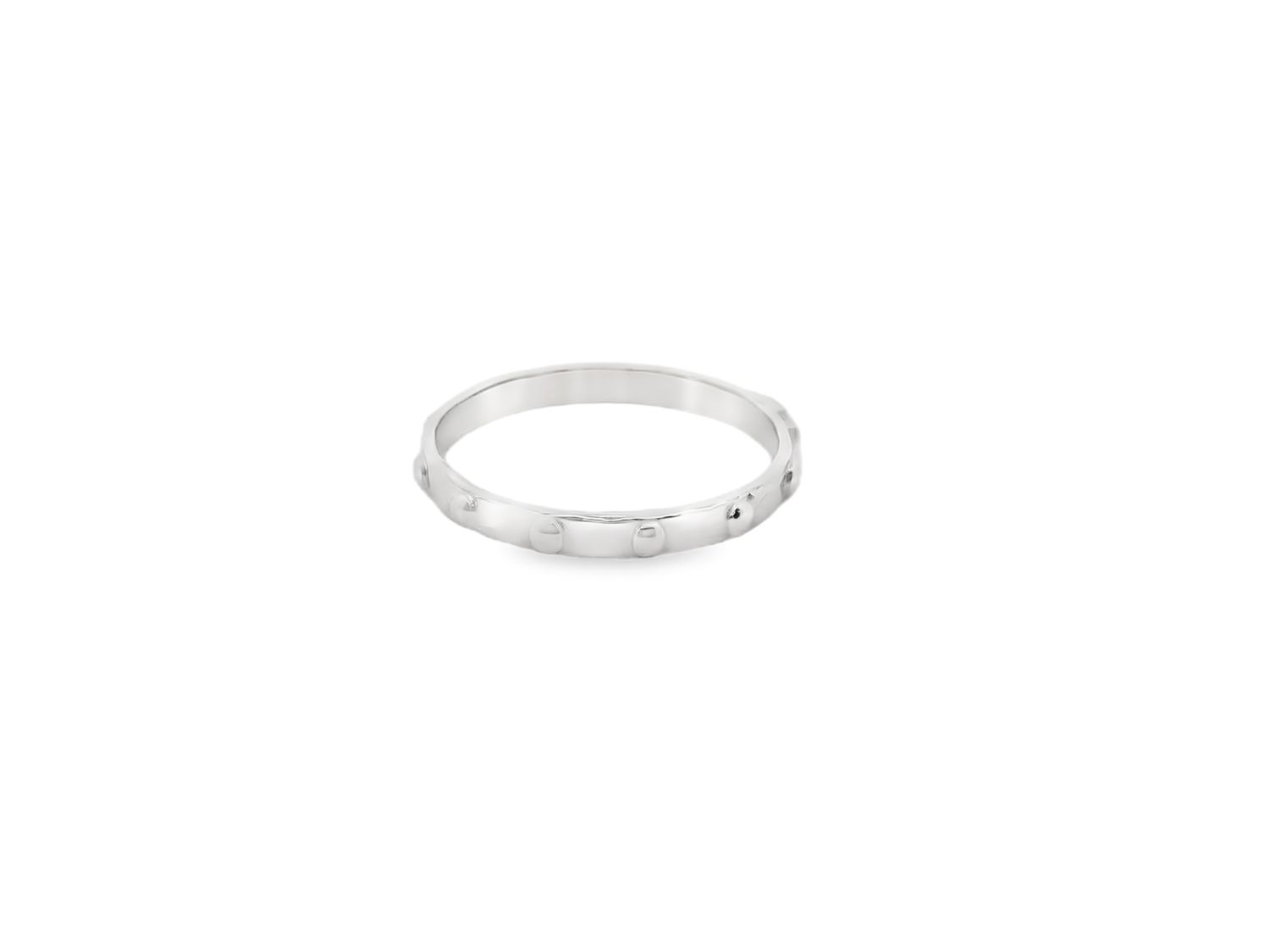 ANILLO ORO BLANCO  ROSARIO 18K