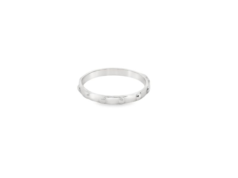 ANILLO ORO BLANCO  ROSARIO 18K