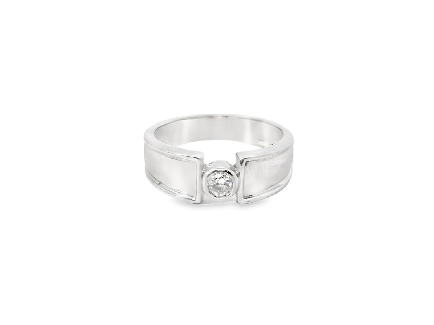 ANILLO ORO BLANCO  DIAMANTES  0.12CT 14K