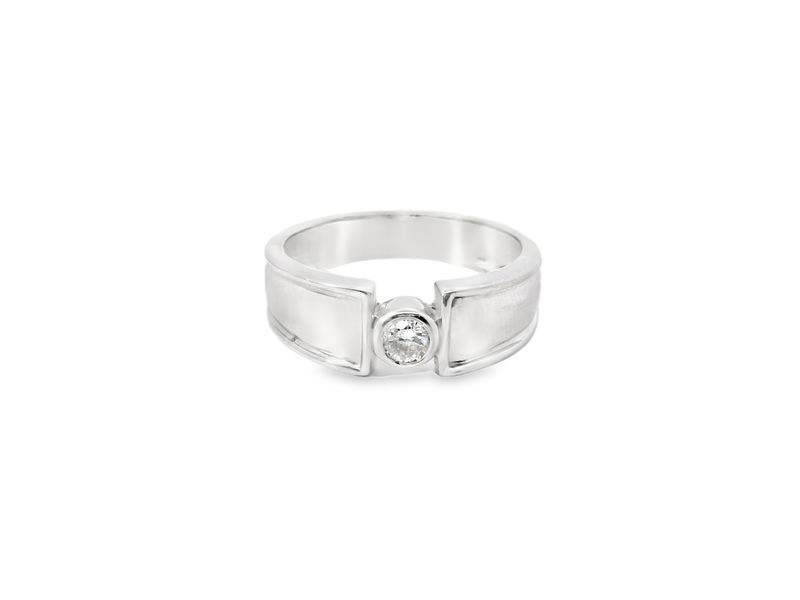 ANILLO ORO BLANCO  DIAMANTES  0.12CT 14K