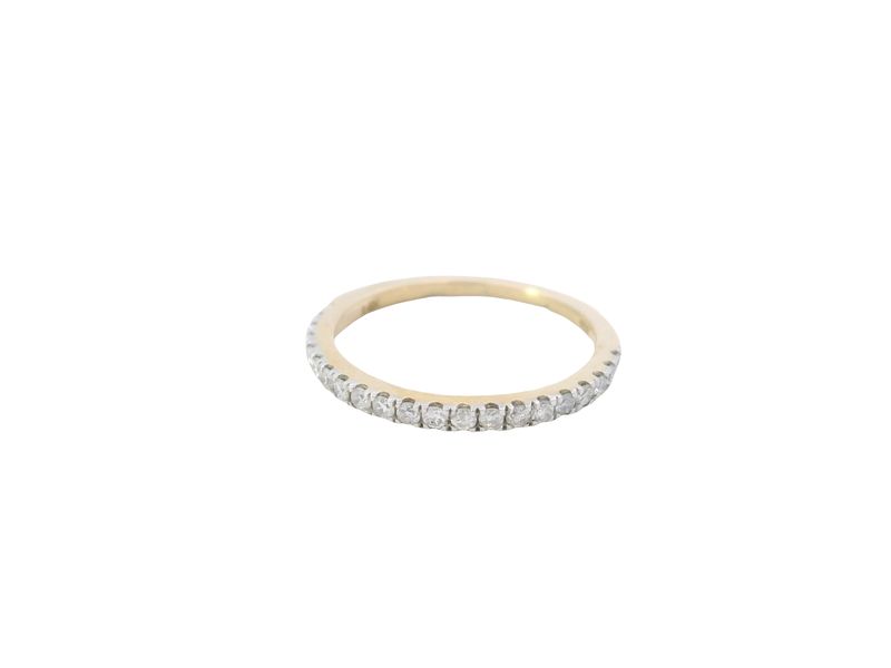 ANILLO ORO AMARILLO ARO DE BODA DIAMANTES D 0.25 14K