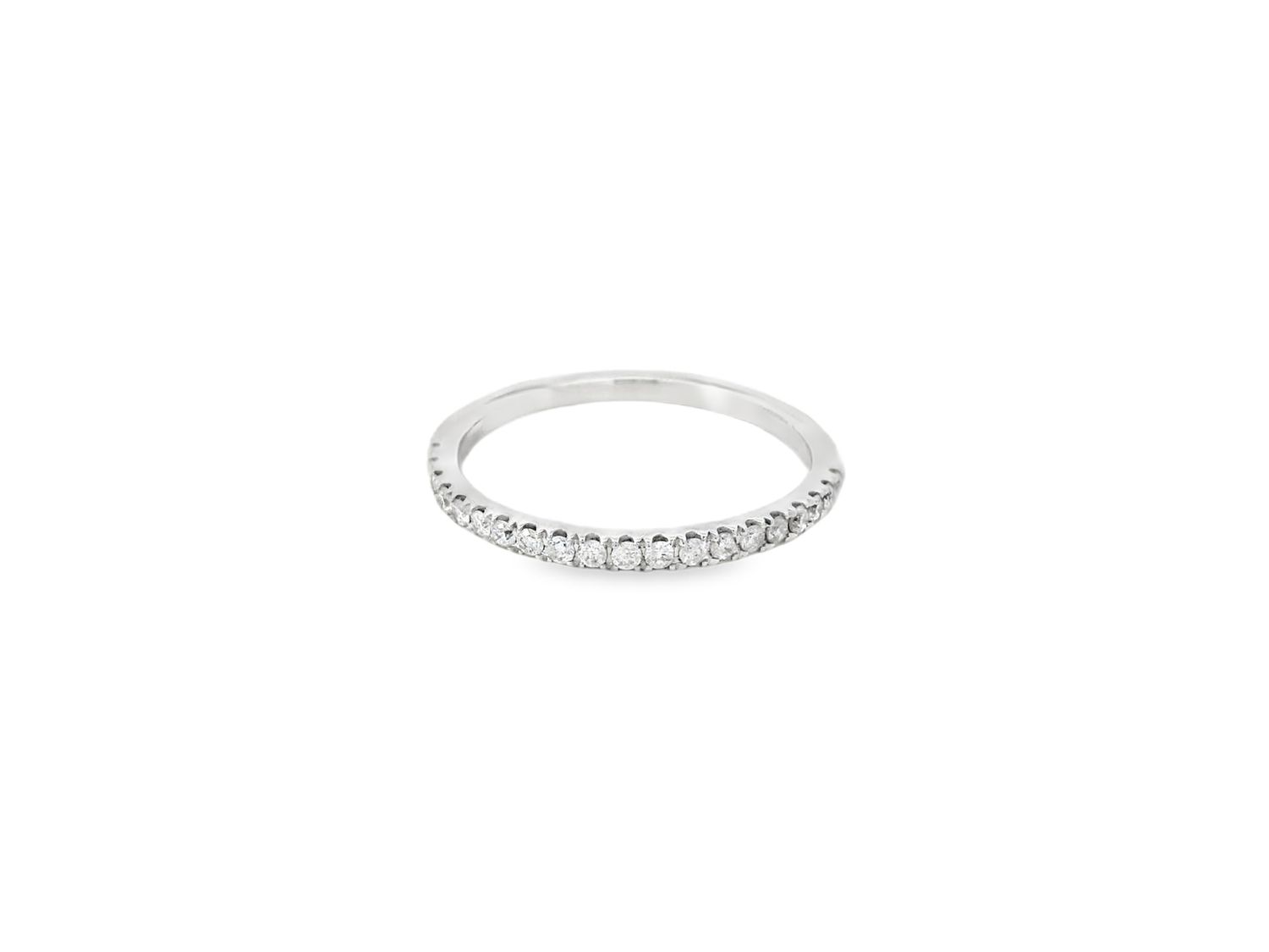 ANILLO ORO  BLANCO BANDA CON DIAMANTES 0.25CT 14K