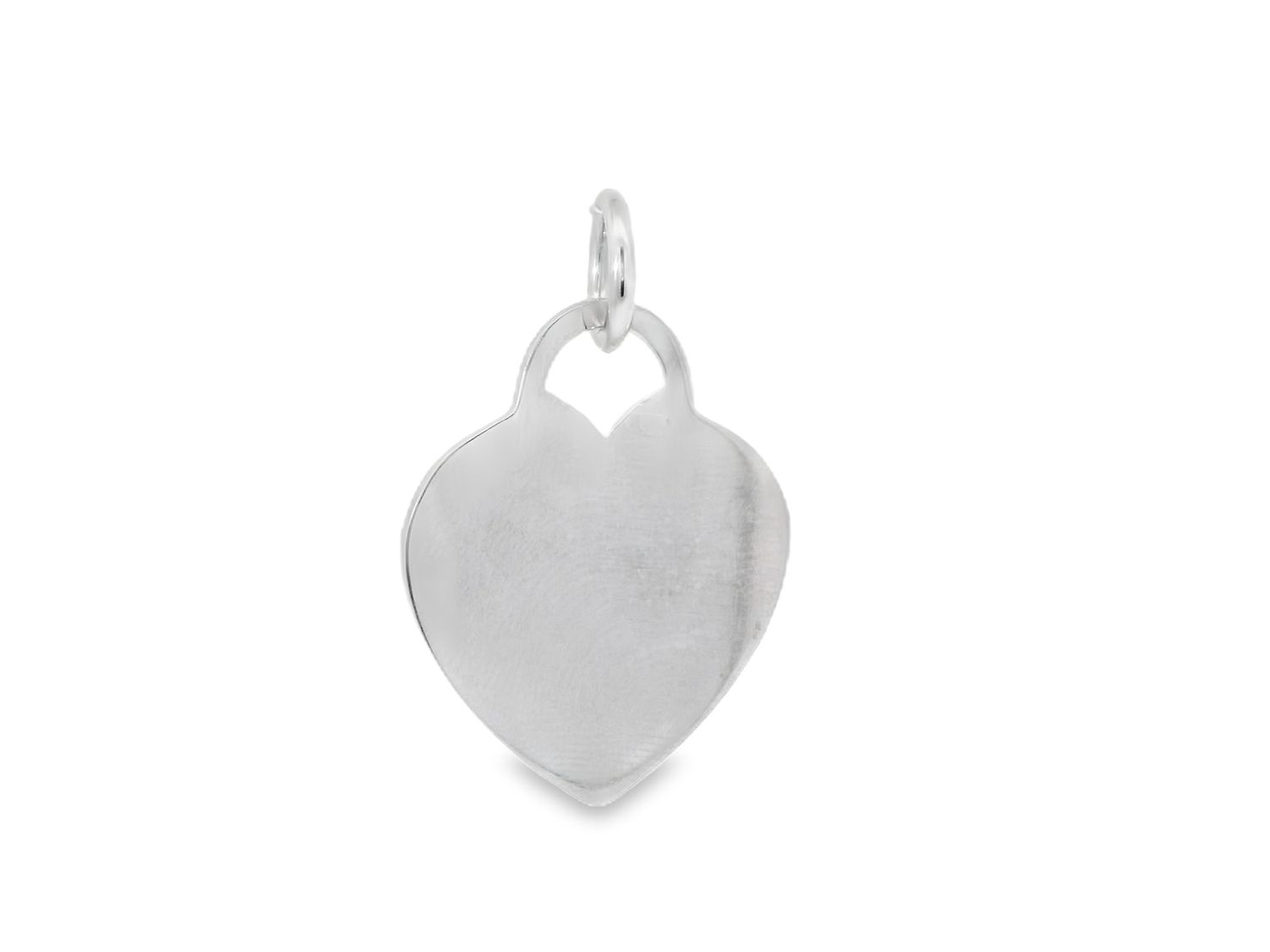 DIJE ORO  BLANCO CORAZON MEDIANO LISO 14K